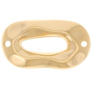 Distanziatore ovale irregolare martellato e scavato 26,5x15 mm - Dorato con oro fino x1|raw }}