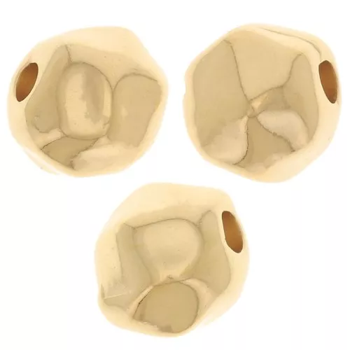 Perla rotonda irregolare 8 mm - Dorata in oro fino x1