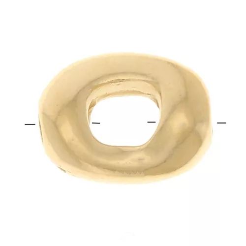Perla scavata rettangolare 8x6 mm - Dorata con oro fino x1