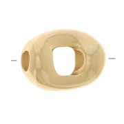 Perla scavata rettangolare 8x6 mm - Dorata con oro fino x1