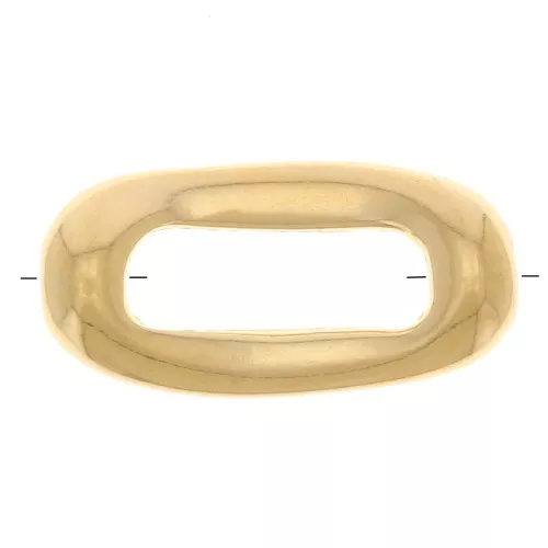 Perla scavata rettangolare 13x6,5 mm - Dorata in oro fino x1