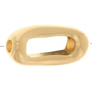 Perla scavata rettangolare 13x6,5 mm - Dorata in oro fino x1