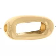 Perla scavata rettangolare 13x6,5 mm - Dorata in oro fino x1