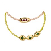 Perla scavata rettangolare 13x6,5 mm - Dorata in oro fino x1