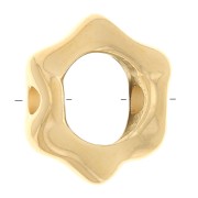 Perla fiore scavato da 13 mm - Dorata con oro fino x1