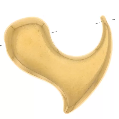 Pendente cuore 20x22 mm per perlina 10 mm - Dorato in oro fino x1