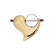 Pendente cuore 20x22 mm per perlina 10 mm - Dorato in oro fino x1