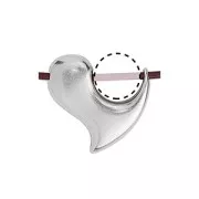 Pendente cuore 20x22 mm per perlina 10 mm - Placcatura argento antico x1