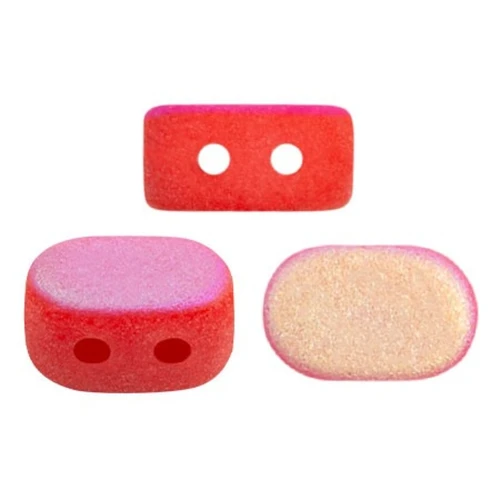 Perle in vetro Lipsi® di Puca® 4x6 mm - Opaque Light Coral Mat AB x10g