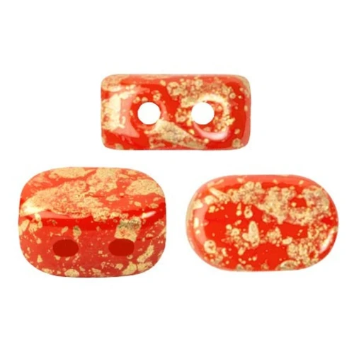 Perle in vetro Lipsi® di Puca® 4x6 mm - Opaque Light Coral Mat Splash x10g