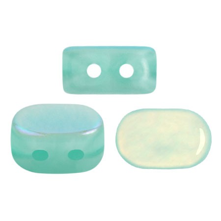 Perle in vetro Lipsi® di Puca® 4x6 mm - Blue Green Opal AB x10g