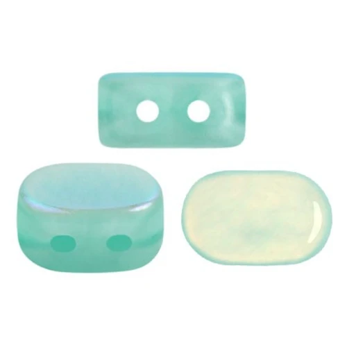 Perle in vetro Lipsi® di Puca® 4x6 mm - Blue Green Opal AB x10g