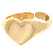 Anello a forma di cuore - Misura 53 - Dorato in oro fino x1