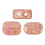 Perle in vetro Lipsi® di Puca® 4x6 mm - Light Rose Opal Gold Splash x10g