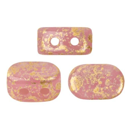 Perle in vetro Lipsi® di Puca® 4x6 mm - Light Rose Opal Gold Splash x10g