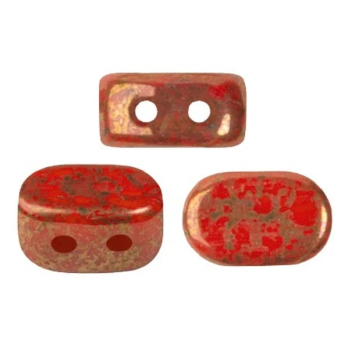 Perle in vetro Lipsi® di Puca® 4x6 mm - Opaque Light Coral Bronze x10g