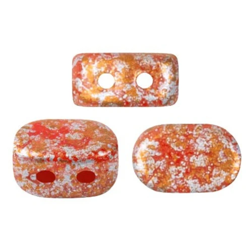 Perle in vetro Lipsi® di Puca® 4x6 mm - Opaque Light Coral Tweedy x10g