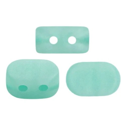 Perle in vetro Lipsi® di Puca® 4x6 mm - Blue Green Opal Mat x10g