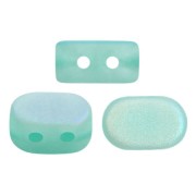 Perle in vetro Lipsi® di Puca® 4x6 mm - Blue Green Opal Mat AB x10g