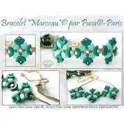 Perle in vetro Lipsi® di Puca® 4x6 mm - Blue Green Opal Mat AB x10g