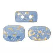 Perle in vetro Lipsi® di Puca® 4x6 mm - Blue Opal Mat Gold Splash x10g