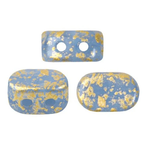Perle in vetro Lipsi® di Puca® 4x6 mm - Blue Opal Gold Splash x10g