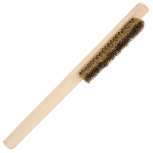 Spazzola metallica in ottone da 22 mm - 3 file - setole lunghe e morbide x1
