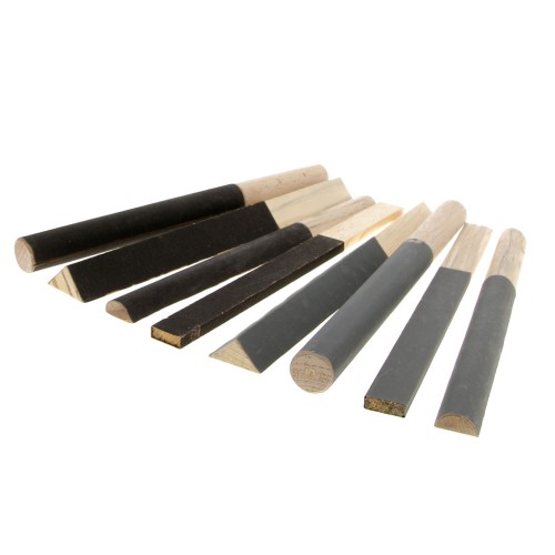 Set di 8 tavolette smeriglio - Triangolo - Mezzo tondo - Tondo - Piatto - Grana 240 e 1200 x1