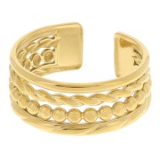 Anello largoa più fil regolabile da T52 a 58 - Acciaio inossidabile304L dorato x1|raw }}