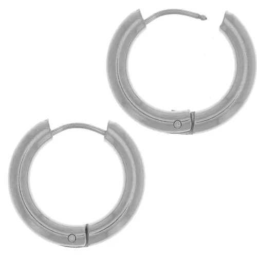 Orecchini rotondi da 18 mm - filo da 3 mm - acciaio inox 304L x2