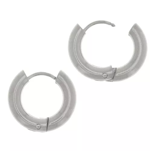 Orecchini rotondi da 14 mm - filo da 3 mm - acciaio inox 304L x20