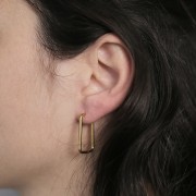 Orecchini rettangolari 25x15 mm - Acciaio inossidabile 304L dorato