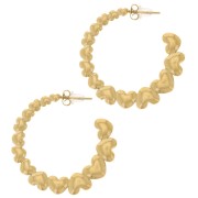 Orecchini a cerchio con cuori - 35 mm - Acciaio inossidabile 316L dorato x2|raw }}