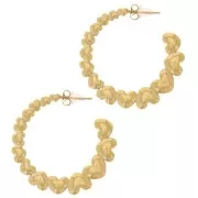 Orecchini a cerchio con cuori - 35 mm - Acciaio inossidabile 316L dorato x2