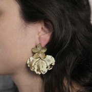 Orecchini a perno con fiori di ciliegio da 24 mm - fondo aperto - acciaio inossidabile 304L x2