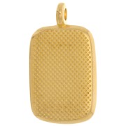 Pendente rettangolo 19x12mm in resina - Dorato in oro fino - Nero x1