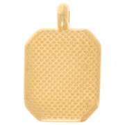 Pendente rettangolo 19x12mm in resina - Dorato in oro fino - Rosa - Salmone x1