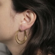 Orecchini da 36 mm - Acciaio inox 304L dorato x2