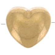 Perla cuore 6,5x6 mm - Acciaio inossidabile 316L dorato x1