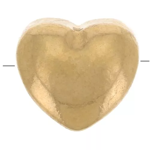 Perla cuore 6,5x6 mm - Acciaio inossidabile 304 Dorato x1