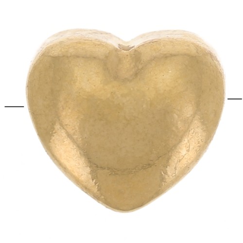 Perla cuore 6,5x6 mm - Acciaio inossidabile 316L dorato x1