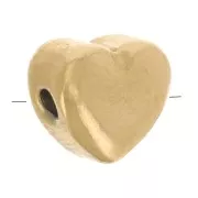 Perla cuore 6,5x6 mm - Acciaio inossidabile 316L dorato x1