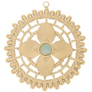 Pendenti traforati da 31 mm per cabochon da 4 mm - Acciaio inox304L dorato x2