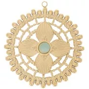 Pendenti traforati da 31 mm per cabochon da 4 mm - Acciaio inox304L dorato x2