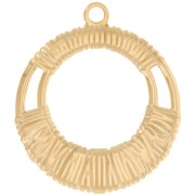 Pendente rotondo scavato intrecciato da 40 mm -Acciaio inossidabile 304L dorato x1