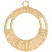 Pendente rotondo scavato intrecciato da 40 mm -Acciaio inossidabile 304L dorato x1