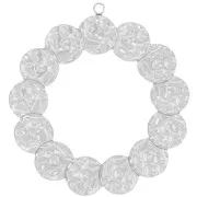 Pendenti rotondi martellati 35 mm - Acciaio inossidabile 304L x2