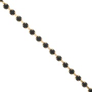 Catena strass acrilico mm. 6 Jet dorato xm. 1|raw }}