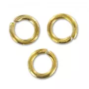 Anellini aperti mm. 6x1 Dorato con oro fino x50