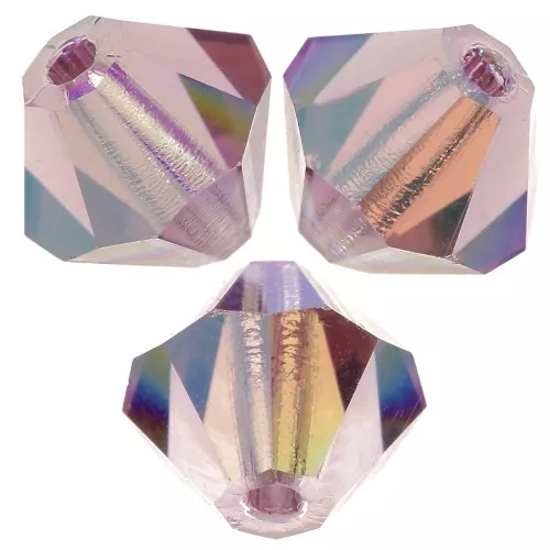 Biconi Preciosa 6 mm - MC Bead Rondell - Light Amethyst Glitter x12